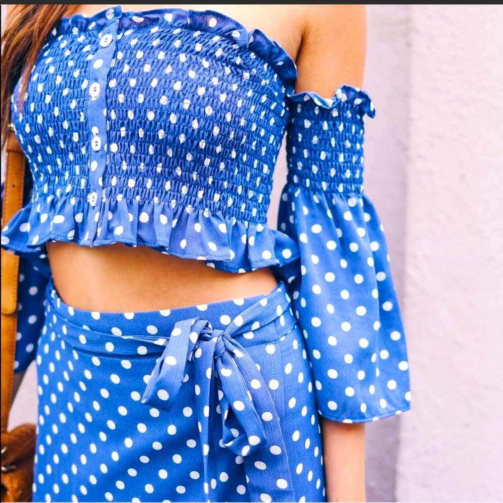 Polka Dot Ruched Crop Top ONLY *LAST ONE*